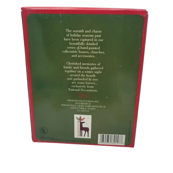 Vtg Americana Porcelain Lighted Christmas Village Clock Maker Shop Colle… - Picture 10 of 15